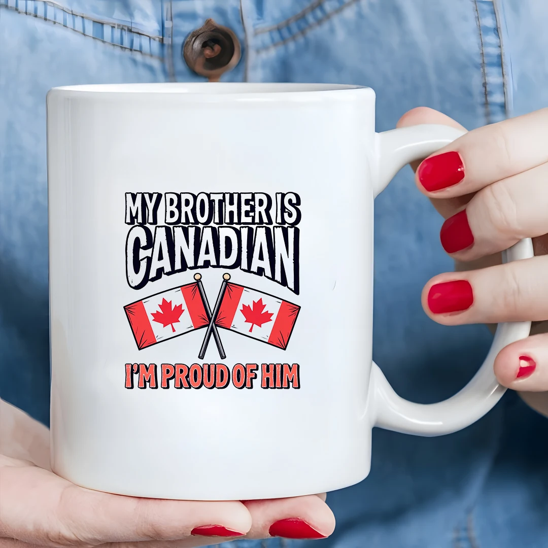 

11oz Custom Canadian Flag Cup with 3D Maple Leaf Family Christmas Gift Essential Office Cup