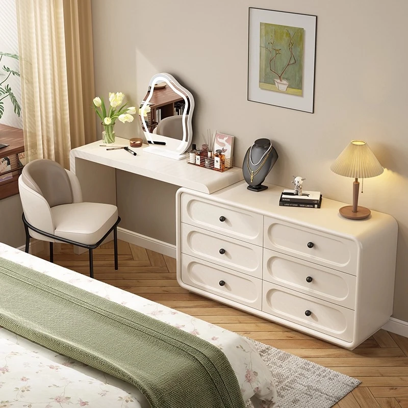 Bedroom Makeup Vanity Table Mirror White Storage Drawers Cabinet Tall Luxury Dressing Table Large Vestidores Home Furniture