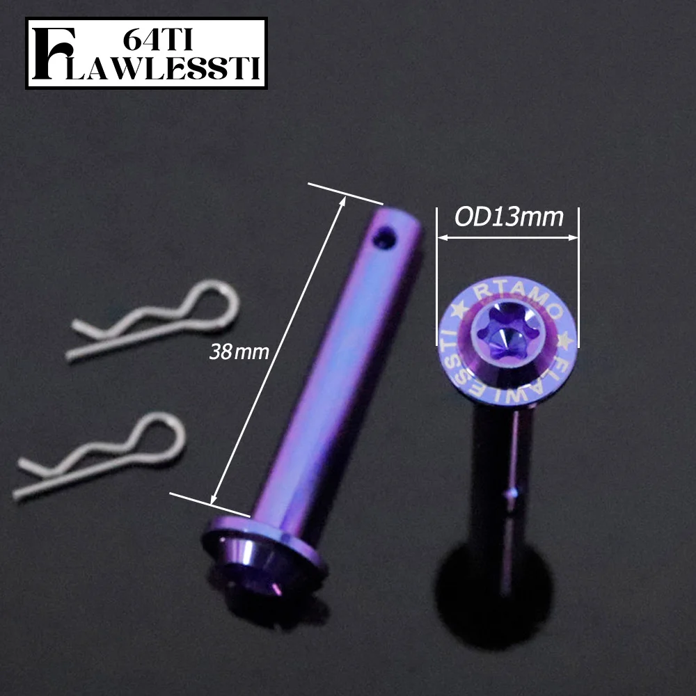 FLAWLESSTI M6x38 M8x38 Gr5 Titanium Pin Footrest Pin For Xmax 300 Tmax 560 Nmax 155 Aerox 155 Wave 125