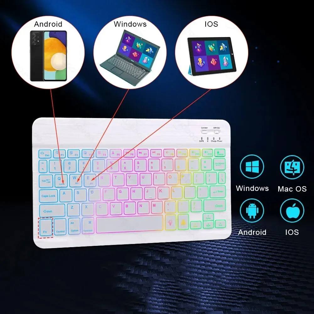 Wireless Bluetooth Keyboard 10inch Backlit Keyboard Backlight  Touchpad Keyboard Mouse For PC  Android Windows TV Box