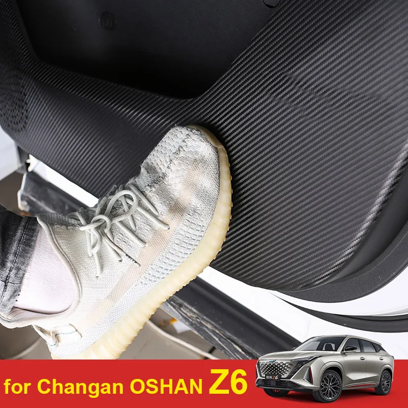 

4 шт. для Changan OSHAN Z6 2022 2023 защитная накладка для двери с узором из углерода, защита от царапин, украшение интерьера