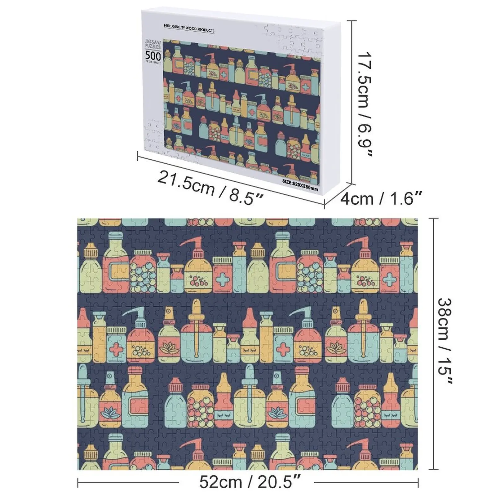 زجاجات الصيدلة بازل قطع اسم مخصص لعبة طفل لعبة الأطفال صورة مخصصة شخصية للأطفال لغز #4