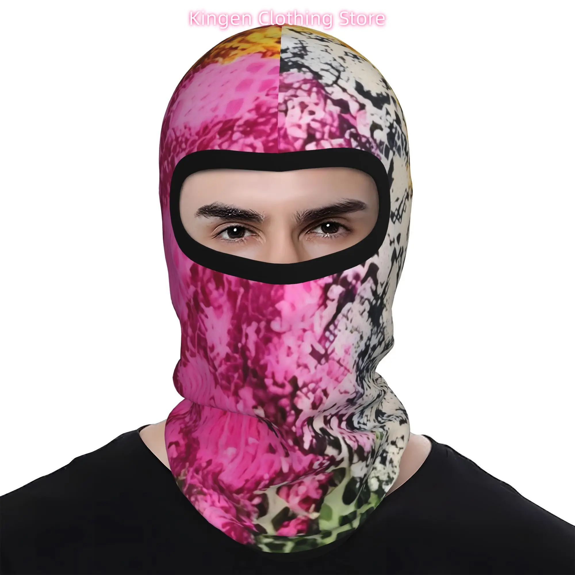 1pc Multicolor Snake Skin Texture Collage Mask Hip-Hop Street Style Half-Face Cover for Men & Women Breathable Textile Fabric Fu