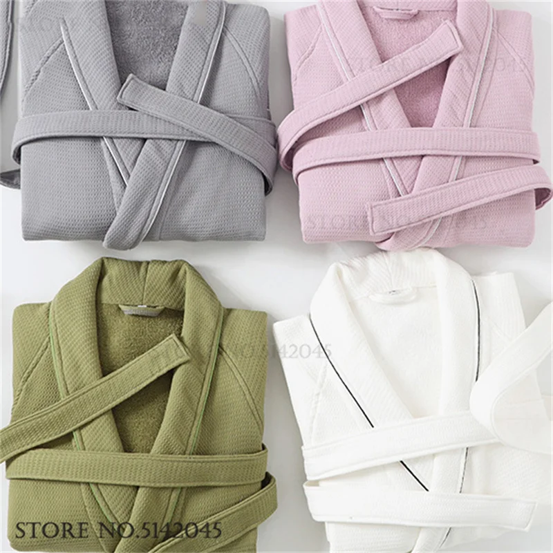 New Autumn Winter Thicken Cotton Sleep Robe Water Absorption Couple Bathrobe Kimono Gown Loose Women Homewear Loungewear Pajama