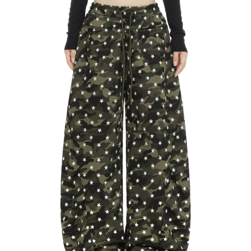 American Star-printed Women's Sweatpants 2026 New Loose Sweet Cool Hot Girl Y2k Thin Versatile Wide-leg Casual Trousers Ladies