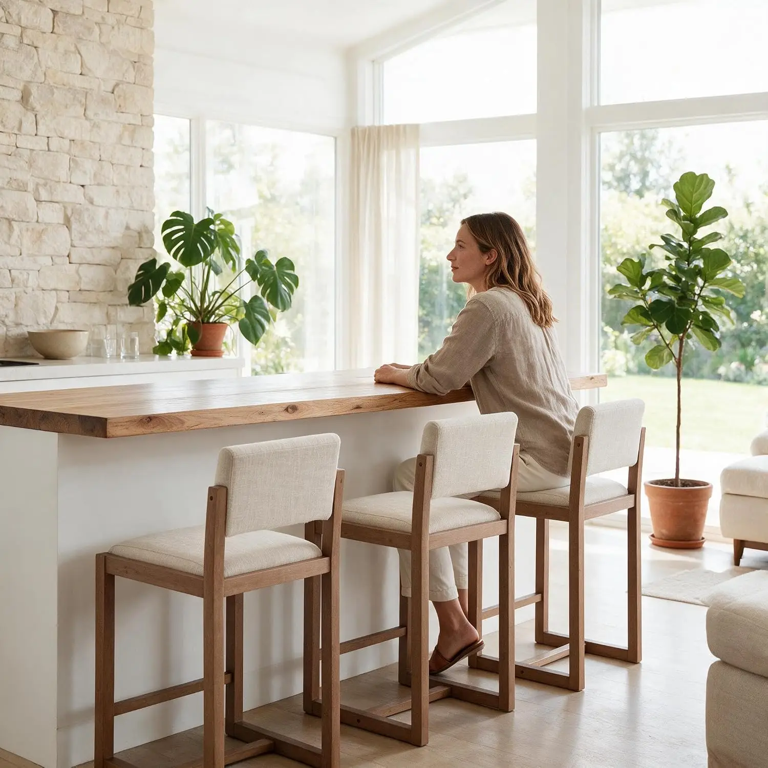 Modern Bar Stools Set of 4, 26