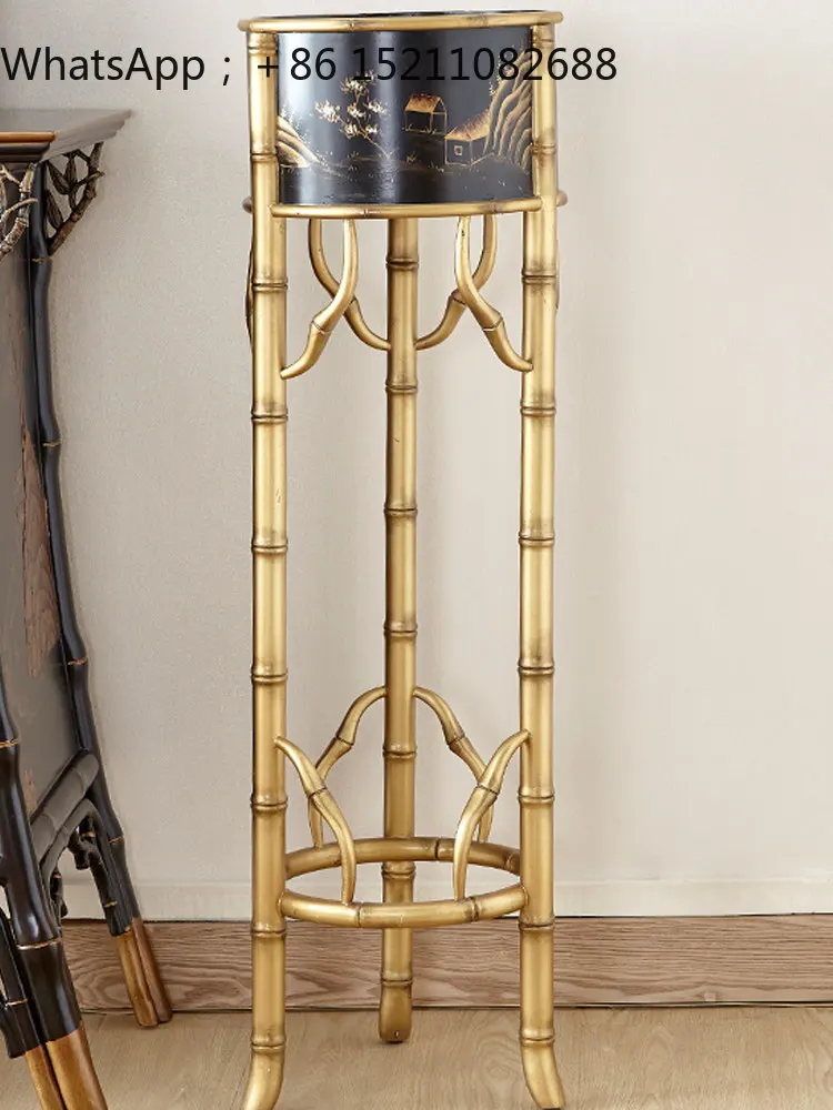 SCY medieval retro bamboo frame display stand solid wood plant display frame floor type