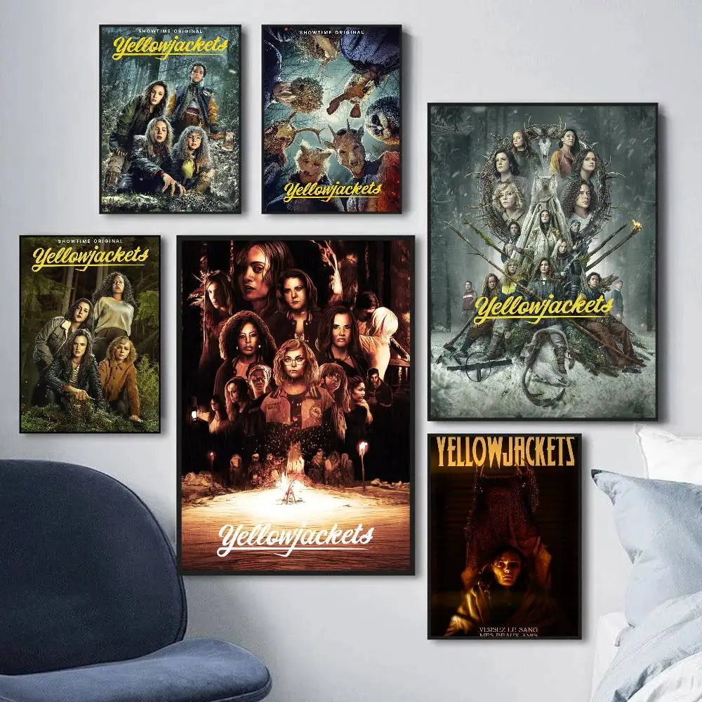 American TV Y-Yellowjackets Movie Sticky Posters Retro Kraft Paper Sticker DIY Room Bar Cafe Aesthetic Art Wall Painting
