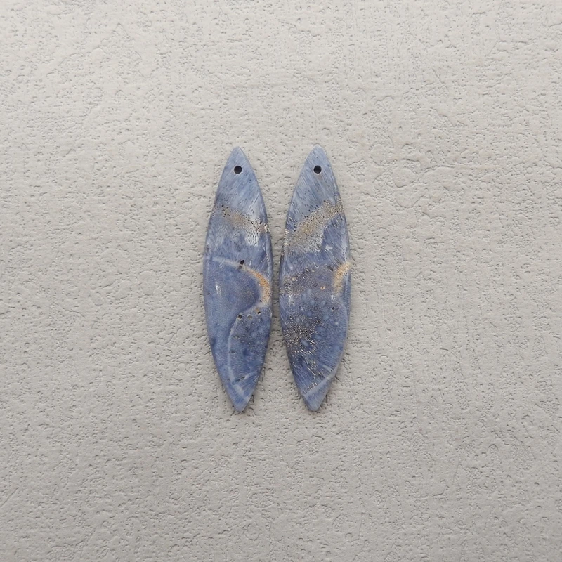 

Blue Jasper Marquise Earring Beads 42x12x4mm 4.8g Natural Stone Fashion Jewelry Making Accessory Gift for Her