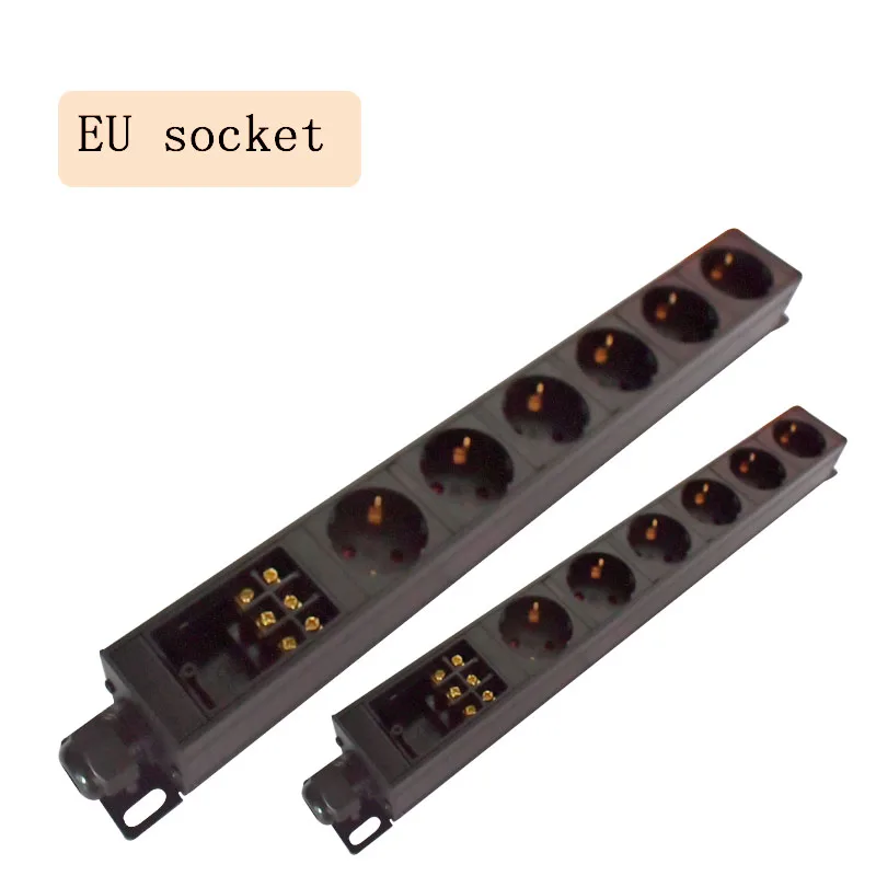 PDU Power Strip Network Cabinet Rack Wall Desktop Table Bottom 1-8AC EU Socket With Junction Box Wireless Socket
