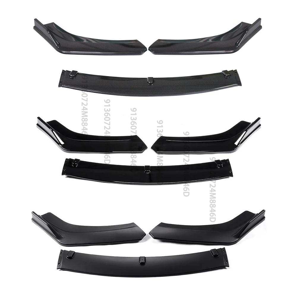 

Universal PVC Car Body Kit 3PCS,Front Bumper Lip Spoiler Splitter Chin Diffuser Guard,Carbon Fiber Style for Sport Cars