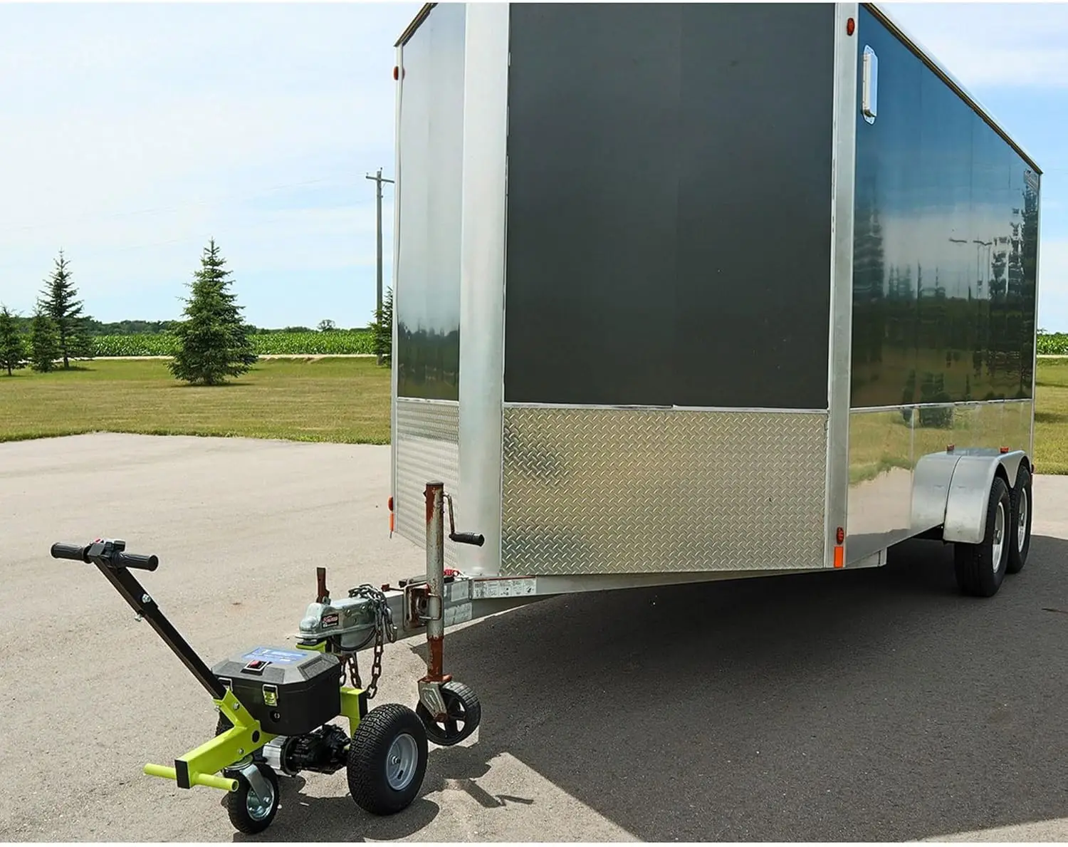 Electric Trailer Dolly Mover, 1300kg 500w 24v Power Tug, Adjustable Ball Hitch, 3-Wheel Design for RV, Caravan, Camping Safety