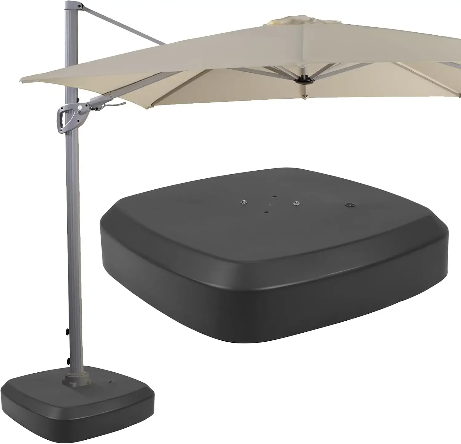 Cantilever Umbrella Base W/Wheels Offset Umbrella Base Cantilever Umbrellas Stand for Outdoor Deck Lawn Garden