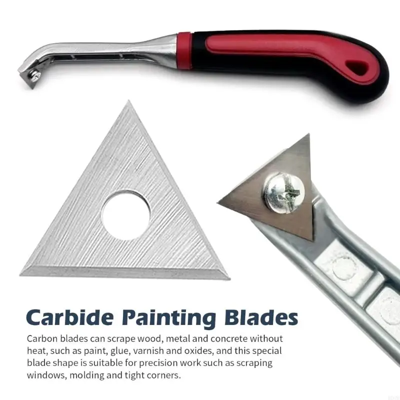 Triangular Stainless Steel Scrapers Blade 3Pcs Reversible for Removing Paint B03E