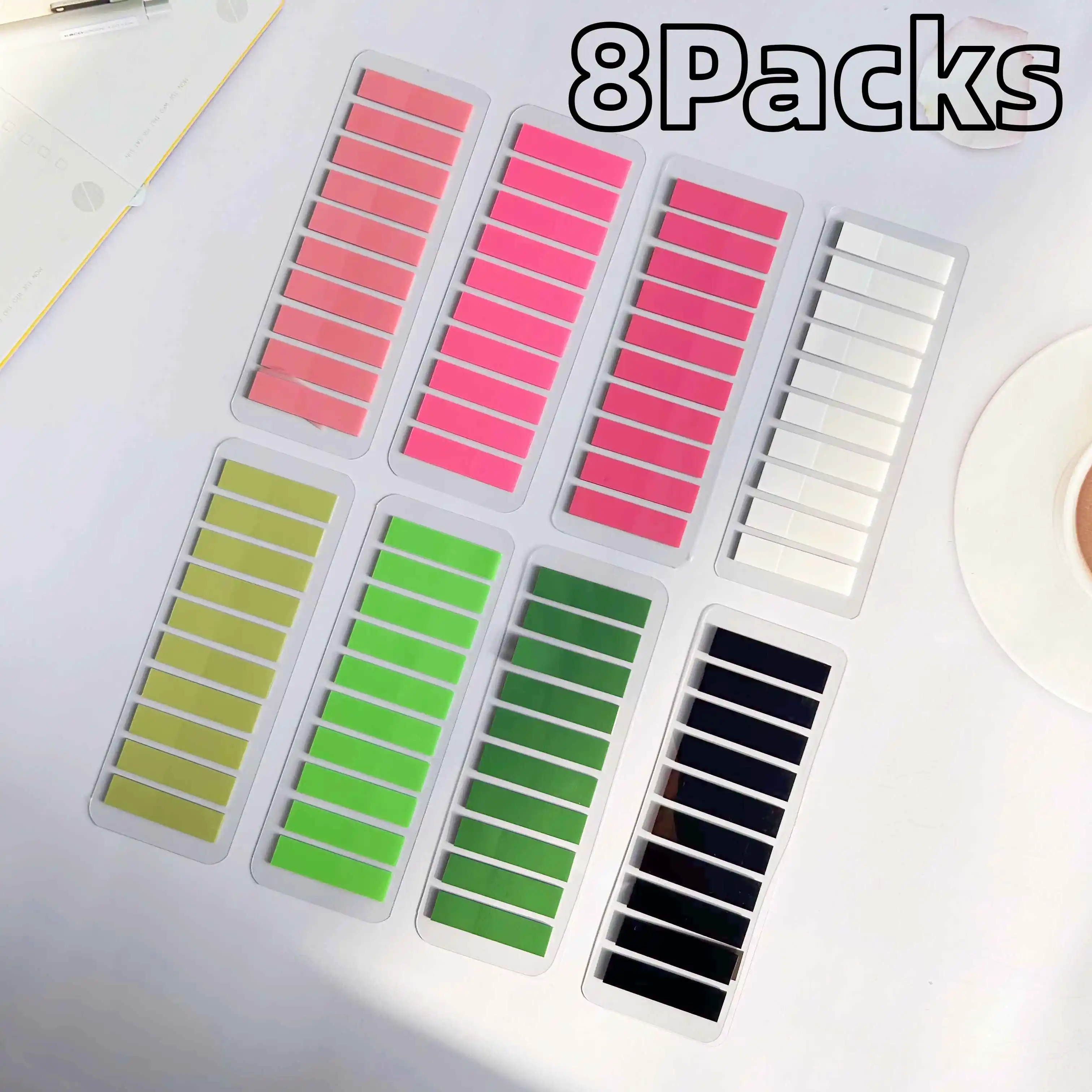 1600Pcs Colorful Translucent PET Index Stickers Multipurpose Tab Sticky Notes for Books Office School Supplies, DIY Planner