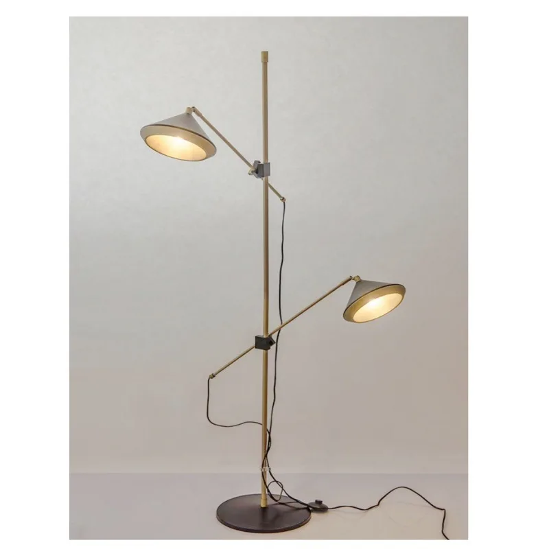 Modern simple double head adjustable living room bedroom bedside exhibition hall designer model room study floor lamp