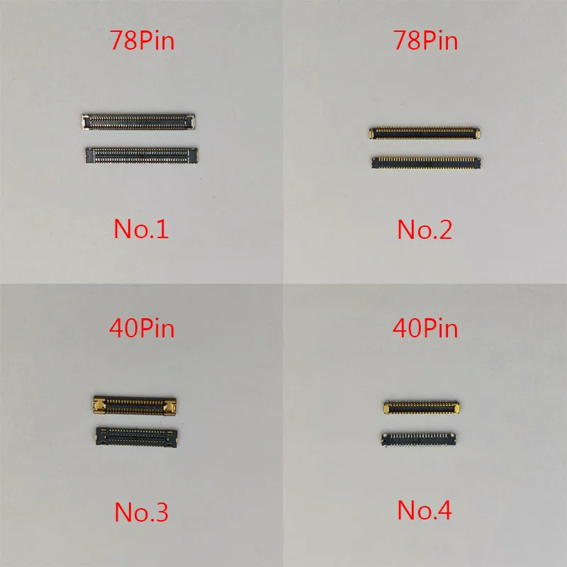 

10pcs 40 78 Pin LCD Display Screen FPC Connector For Samsung Galaxy A80 A805F A90 A70S A707 A70 A705F A40 A405 USB Charging Port