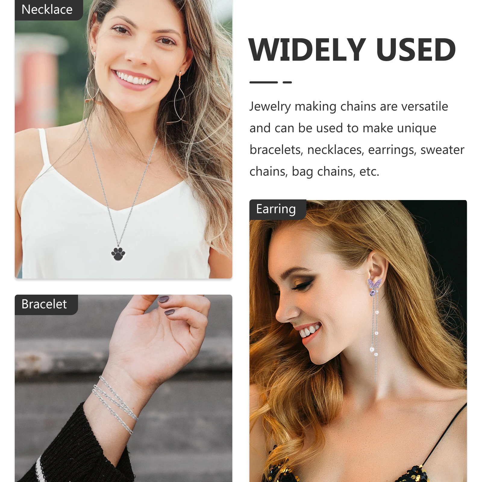 

Stainless Steel Silver Gold Plated Necklace Bracelet Material Lightweight Compact DIY Jewelry Accessories Multipurpose