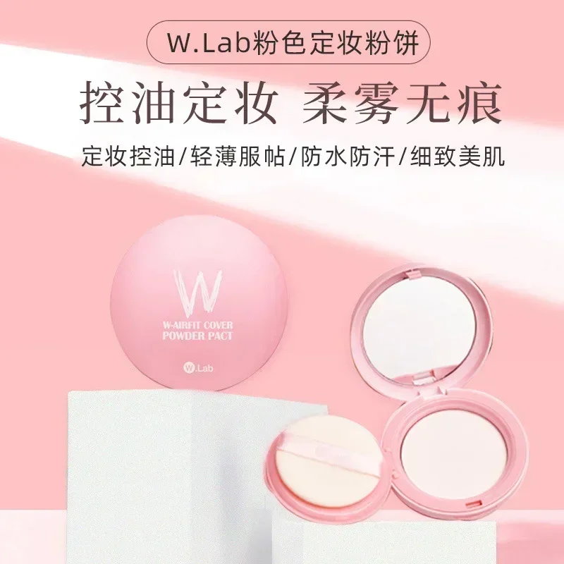 Wlab Cipria in polvere per il viso opaca traslucida Controllo dell'olio Latte di soia Impostazione del trucco Cosmetici coreani a lunga durata impermeabili e resistenti al sudore