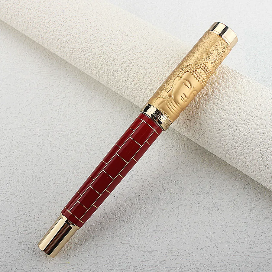 JINHAO Heartbeat NO.6 Metal Fountain Pen Buddha Tathagata Pattern Cassock Pen Cap Student Writing Business Gift