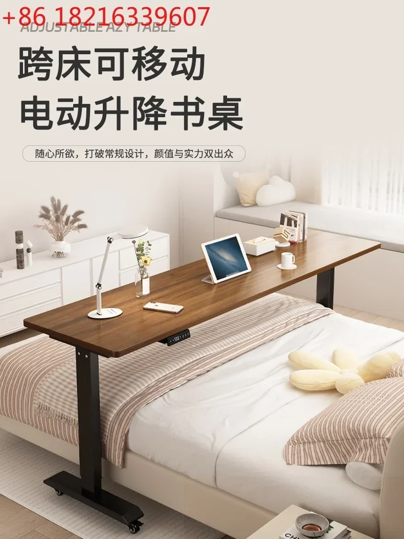 Electric lift bed side table removable bedroom lazy against the wall computer intelligent cross bed table
