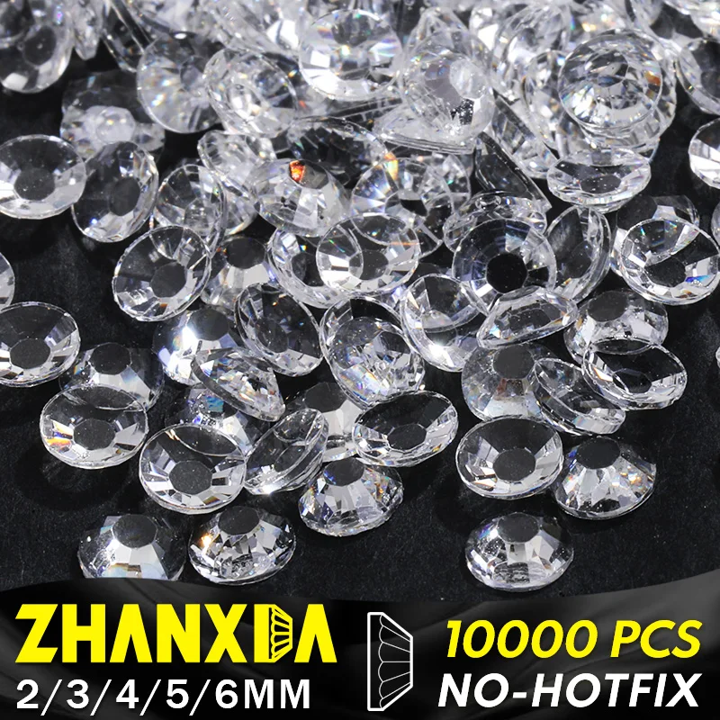 

Clear Resin Crystals Flat Back Brilliant Round Rhinestones Bulk Bling Stones Glitter Gems Transparent Ab Strass No Hotfix 2-6mm