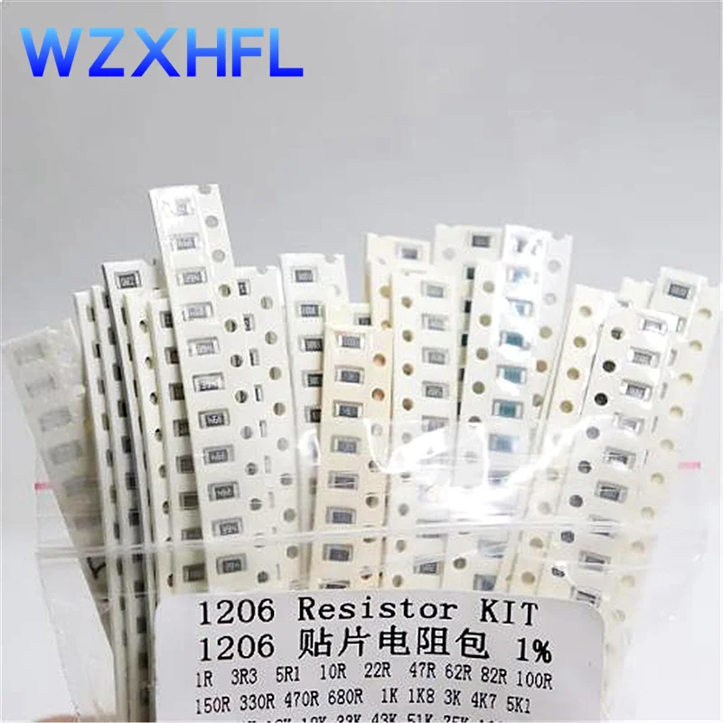 1206 SMD Resistor Kit Assorted Kit 1ohm-1M ohm 1% 33valuesX 20pcs=660pcs Sample Kit