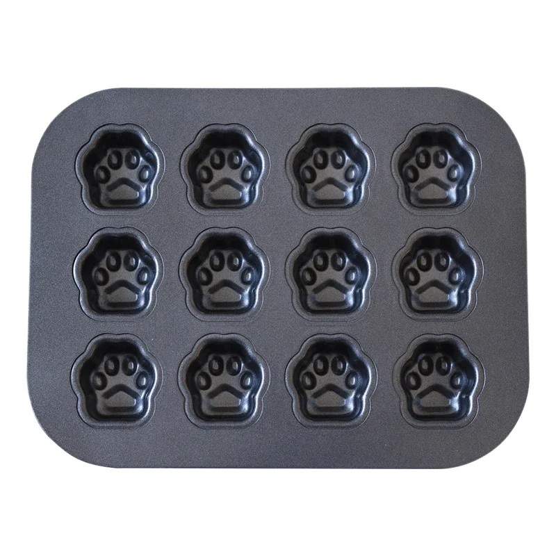1Pc Cartoon Cute 12 Even Cat Paws Do Not Stick To Muffin Bread Cake Baking Pan Baking Mold
