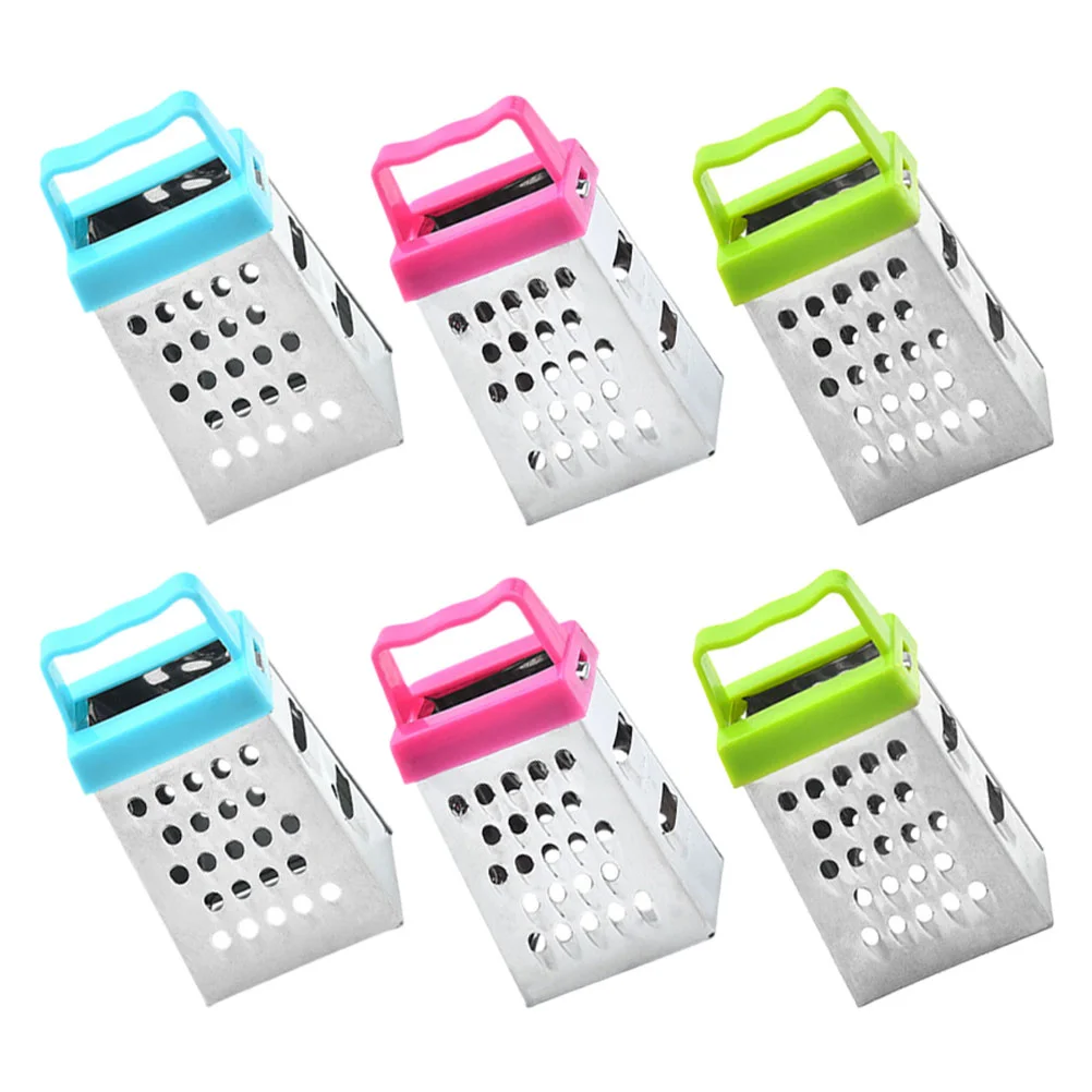 6 Pcs Mini Grater for Food Folding Stainless Steel Cheese Plastic Kitchen Vegetable Slicer