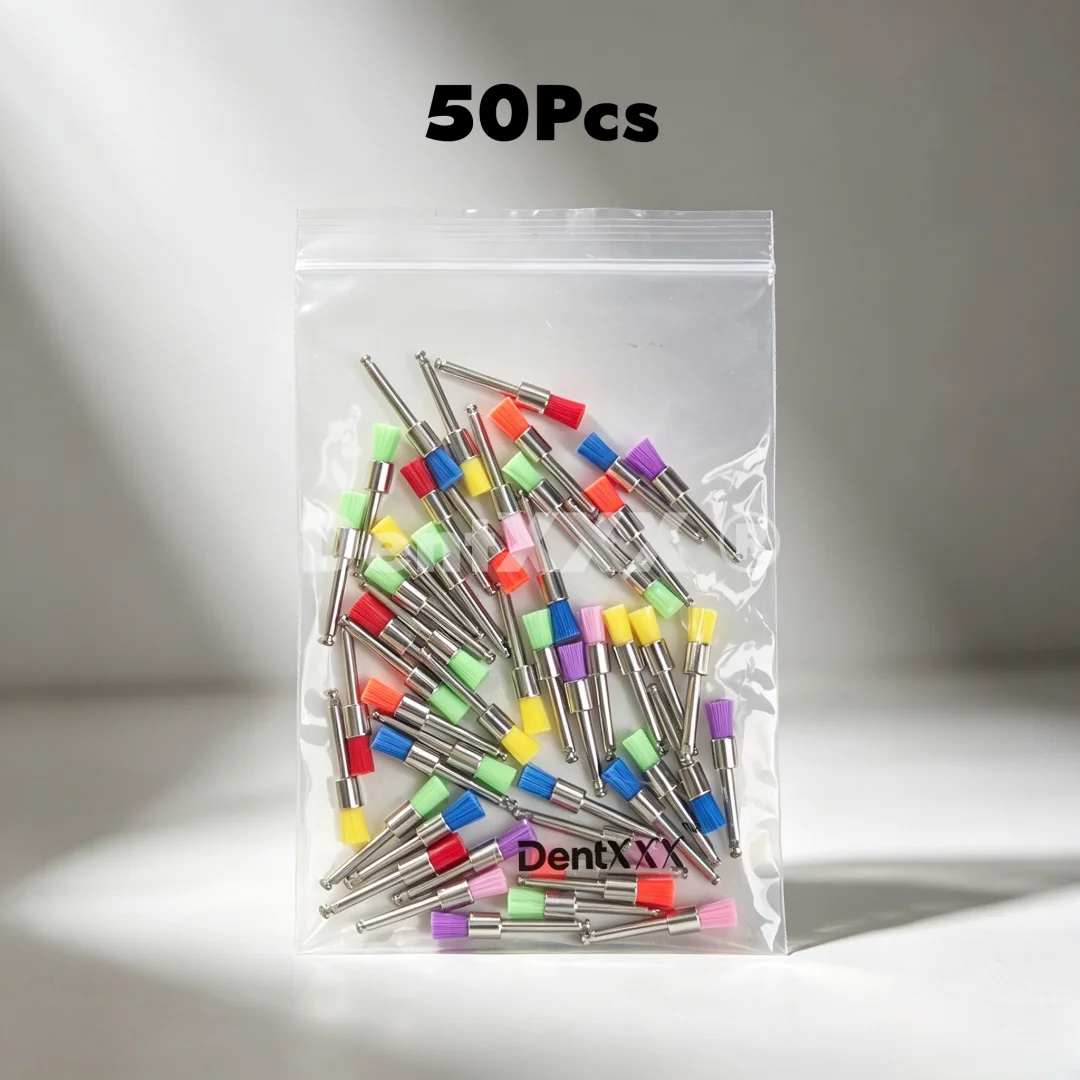 50 Stück/Packung Nylon-Polierbürsten, bunt/weiß, flach, Ra/Latch für Oberflächenpolitur auf Nagelkunst, Industrieteilen – Detail 5