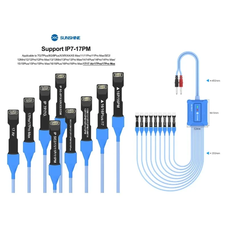 

SS-905 SE Multi Function Power Supply Test Cable for IPhone 7 To 17PM with Built in Resistor and Fast Battery Free Power Up