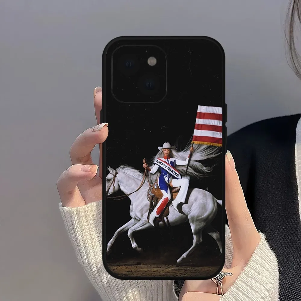 B-Beyonce Cowboy Carter Singer Phone Case For iPhone Mini 11 12 13 14 15 Pro XS Max X Plus SE XR Shell