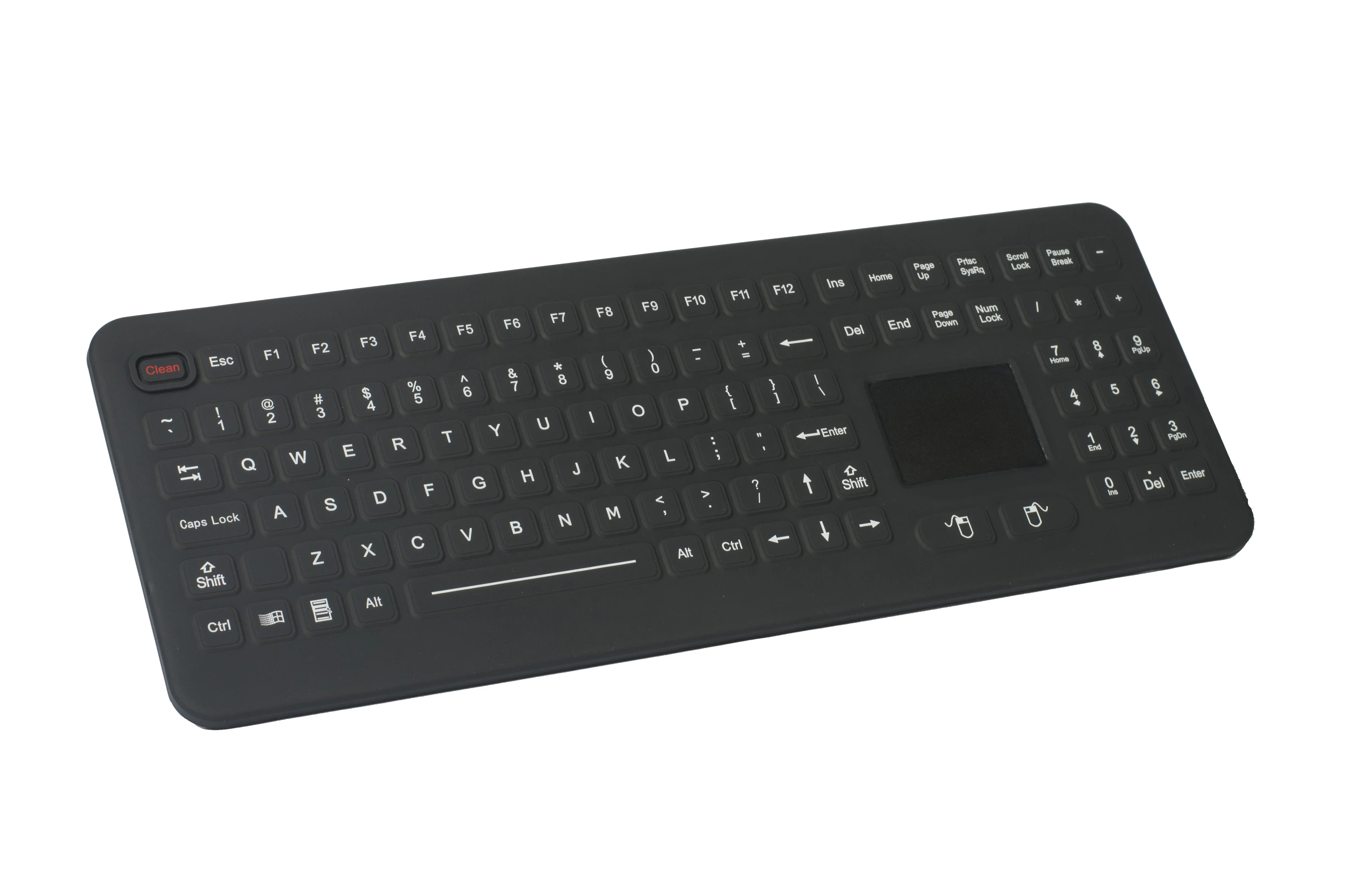 Sealed Bio Keyboard with Touchpad Keyboard Function Keys