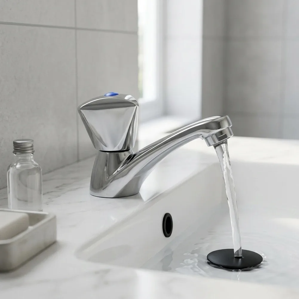 Reliable Cold Water Basin Faucet with Smooth Operating Top Knob and Scratch Resistant Chrome Finish for Daily Use