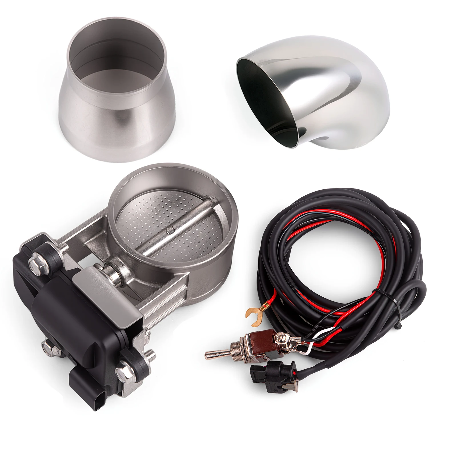 2&2.36&2.5&3.0 Inch Electric Exhaust Control Valve Electric Valve Pipe Kit with Switch Excellent Sealing Exhaust Control Valve