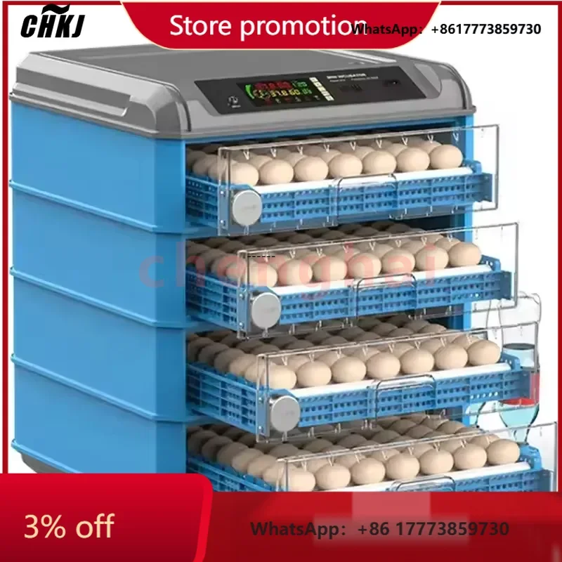 CHKJ for    Strosen Dual Power Roller Egg Tray Incubator Commercial Chicken Egg Hatching Machine Automatic Hatcher 400 392 Eggs