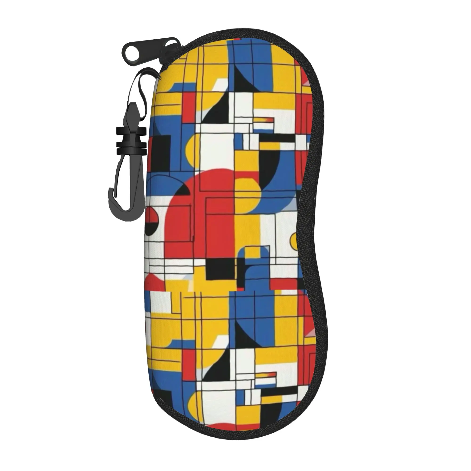 Piet Mondrian De Stijl Glasses Case Unisex Convenient Zipper  Sunglasses Protector Vintage Sunglasses Box