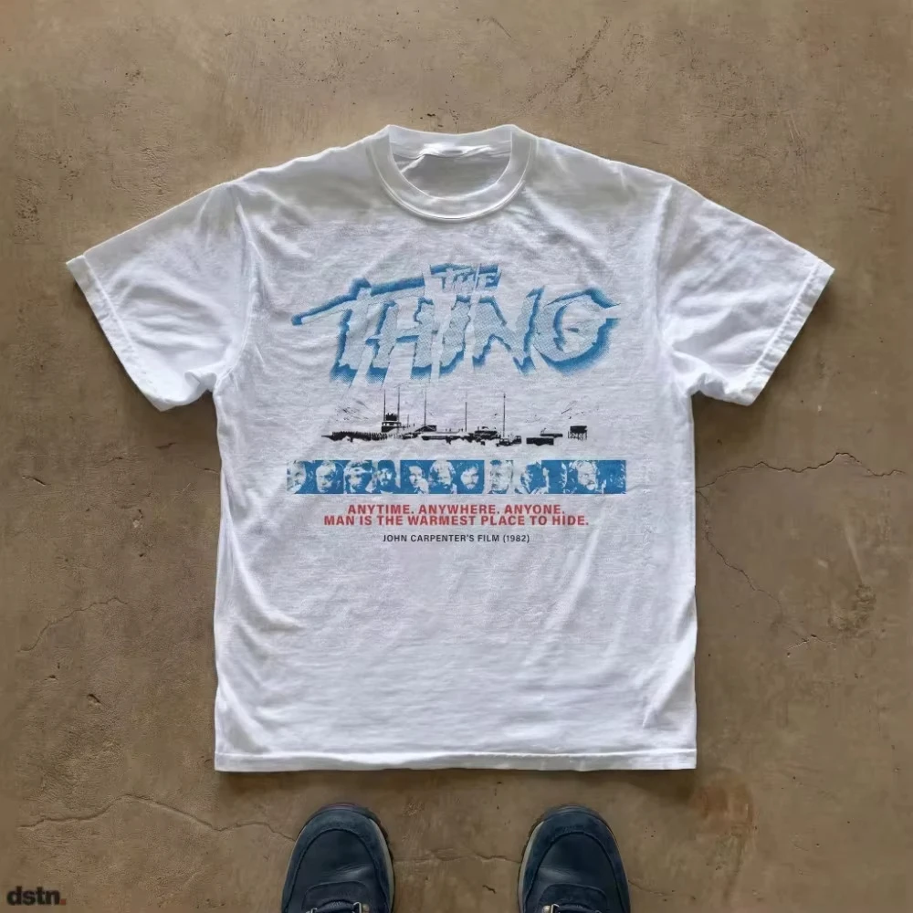 The Thing Graphic Tee Horror Movie T-Shirt John Carpenter Film Vintage Tee Clothing Graphic Short Sleeve T Shirt Men and Women