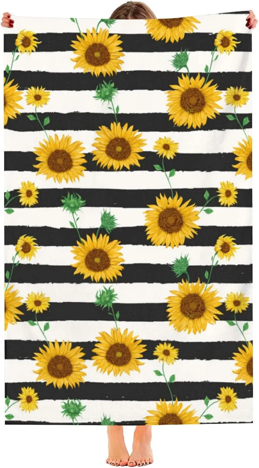 1PC Sunflowers Beach Towel for family staff friends Gift Towel Quick-Dry Towel For Bath Yoga Tourism Beach GYM Camping Swimming