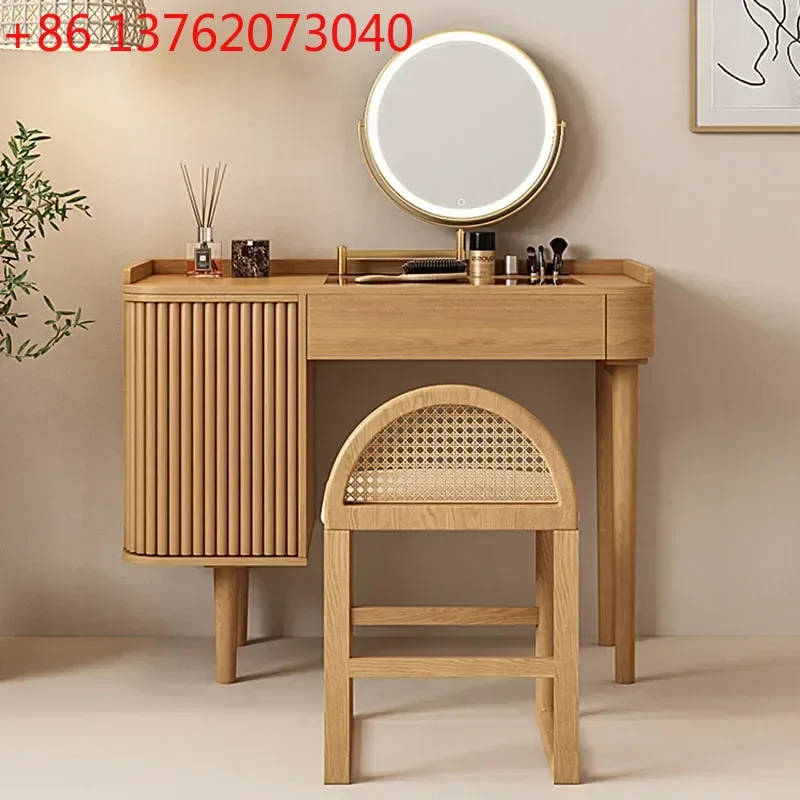 

Wood Luxury Dressing Table Storage Women Mirror Bedside Vanity Dressing Table Bedroom Coiffeuse De Chambre Hotel Furniture