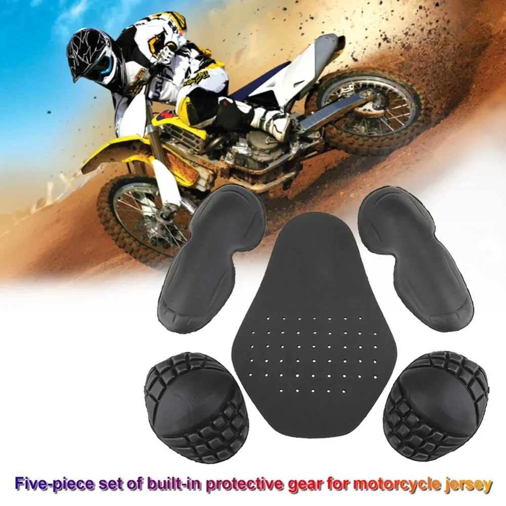 Motocicleta removível Riding Shoulder Pad Set, cotovelo e protetor traseiro, built-in Racing Guard, Acessórios da motocicleta, 5pcs