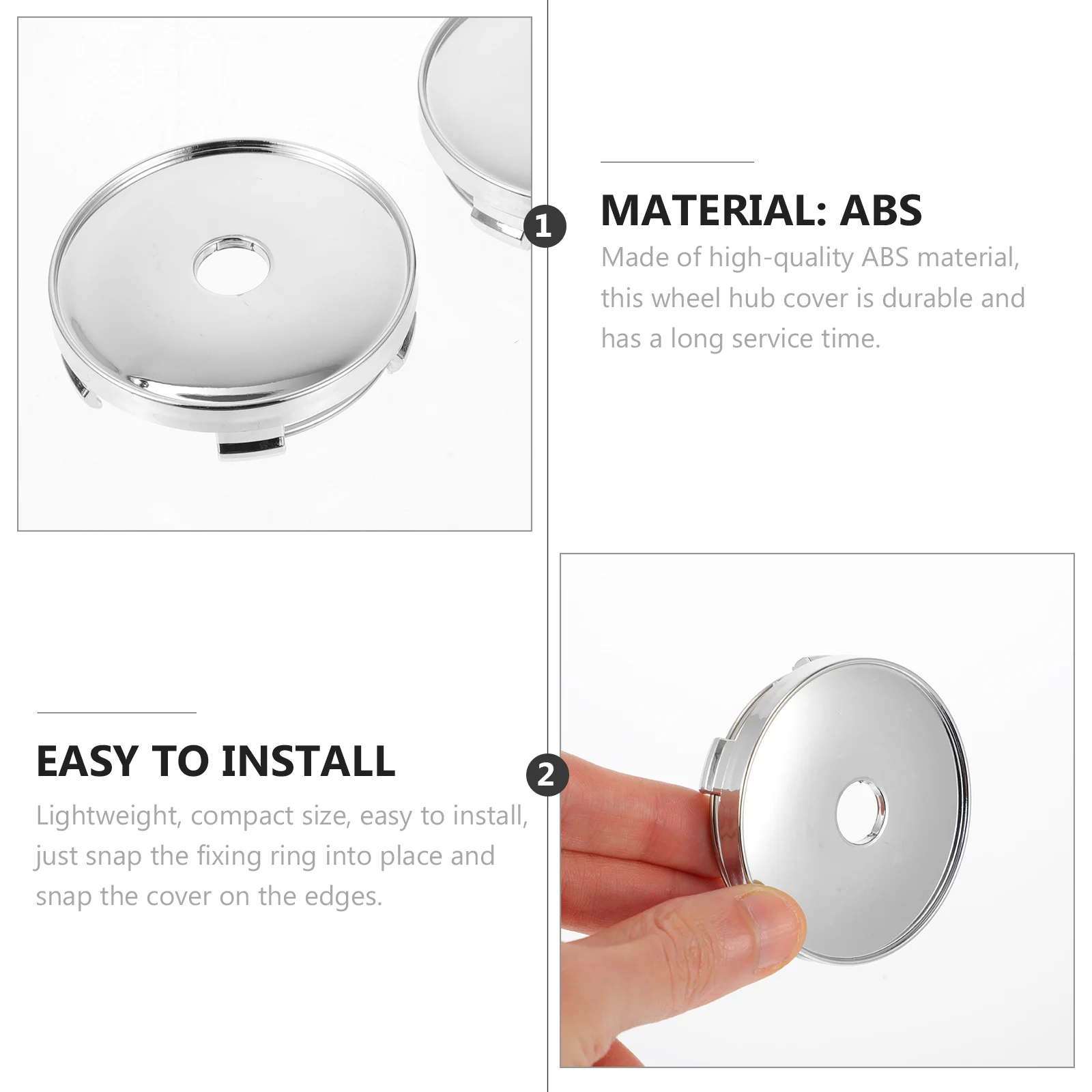 

4 pcs Car Wheel Hub Caps Dust-proof Hub Covers Auto Rim Tire Hubcaps Lightweight ABS Material Easy Installation