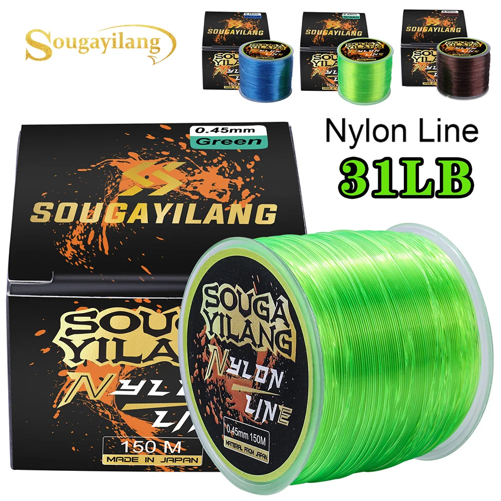 Sougayilang 150m/550m Nylon Fishing Line Super Strong Durable Monofilament Line Thread Fishing Tackle Sinking Line Carp Fishing