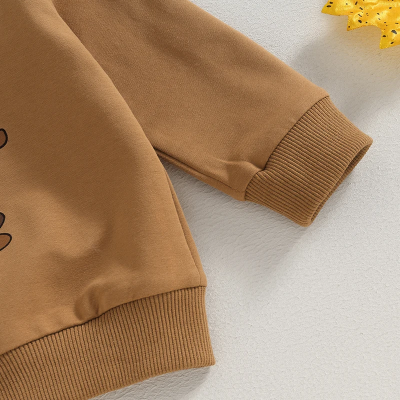 Tenues de Thanksgiving pour bébés garçons, sweat à capuche à manches longues et pantalon College de dinde, ensemble de vêtements d'automne pour tout-petits, enfants, 2 pièces