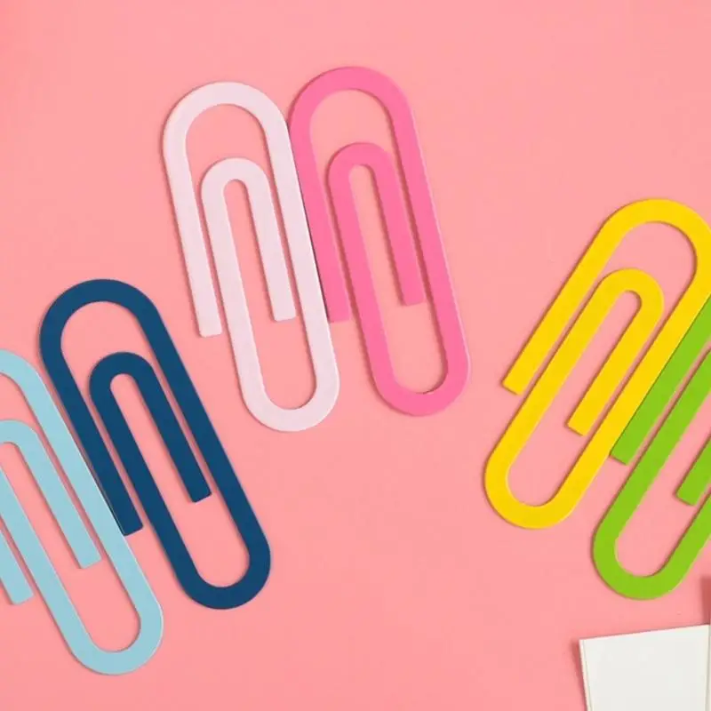R53C 2Pcs High Strength Bookmarks Paper Clip Set Fashion Office School Stationery