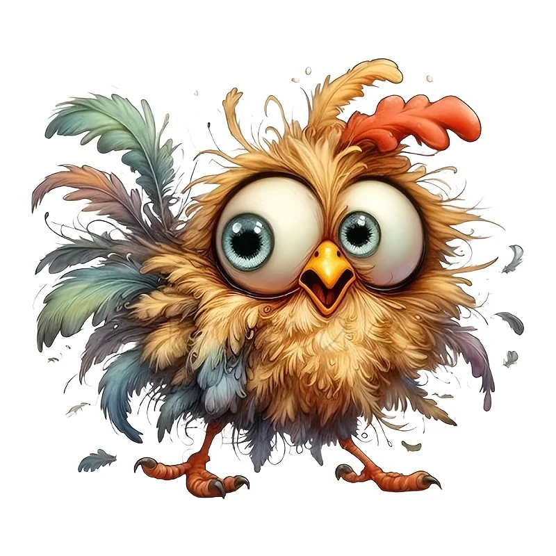 6-inch Quirky and Messy Chicken Pattern Premium Waterproof Vinyl Stickers Suitable for Cars Laptops Bottles Trucks Mobile Phones