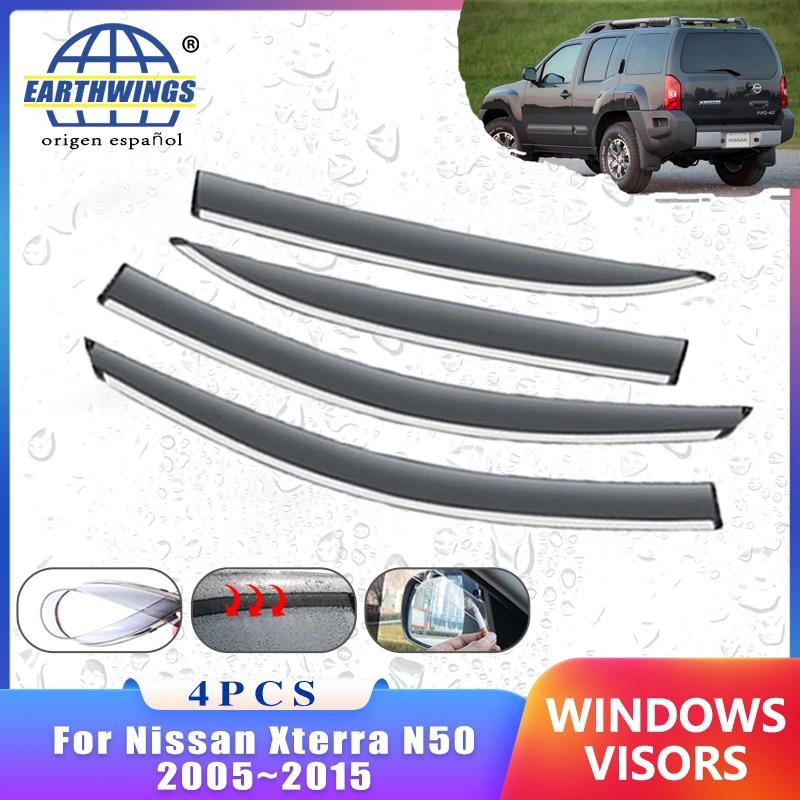 

Wind Deflectors for Nissan Xterra WD22 1999~2004 2001 2003 2000 Accessories Car Window Rain Eyebrow Guards Sun Visor Awning Trim