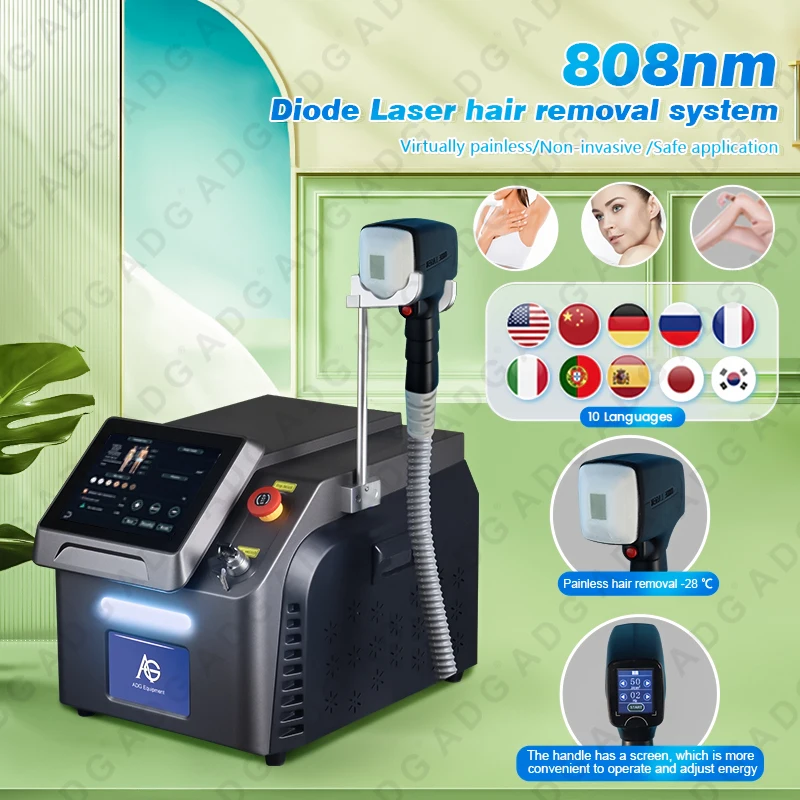 2024 808NM Diode Laser Screen Handle For All Skin Tones Effective Treatment Cooling Painless Hair Removal Skin Whitening Machine