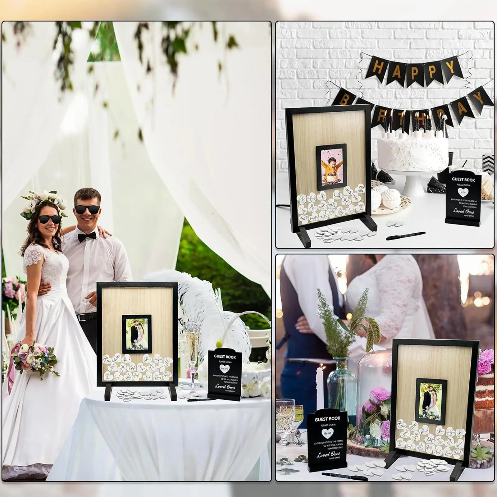 

Wedding Guest Book Gifts Acrylic Easy Use Wedding Decor Wedding Sign for Graduations Anniversary Party Baby Shower Ceremony