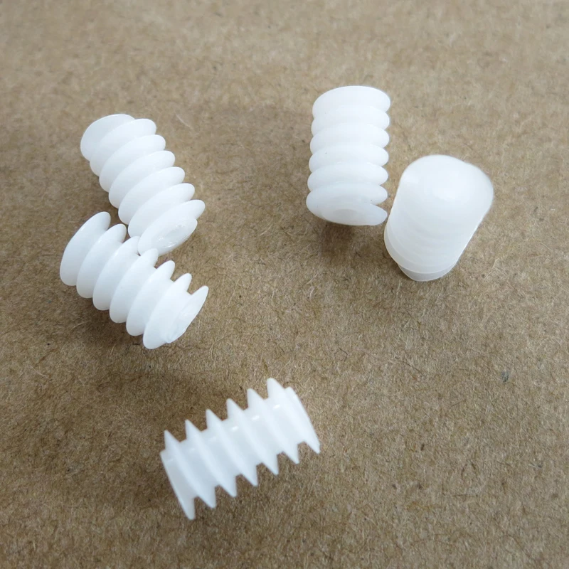 New 10pcs/lot White Right Hand Plastic 6*10 (2A) Worm Turbine 0.5 Module Reduction Gears DIY Model Parts